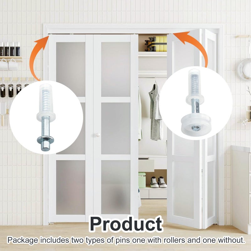 Hugexpen 2 Pack Bifold Door Hardware Bi-Fold Door Top Pivot and Guide Wheel Replacement for Prime-Line N 7266 Bi-Fold Door Top Pivot and Guide Wheel - Image 4